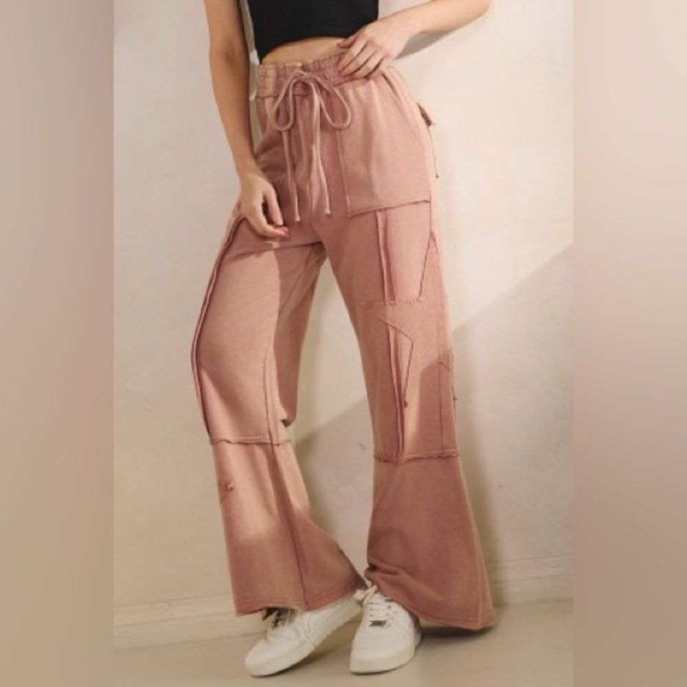 Sf10 New Sage + Fig Mauve Star Washed Pants